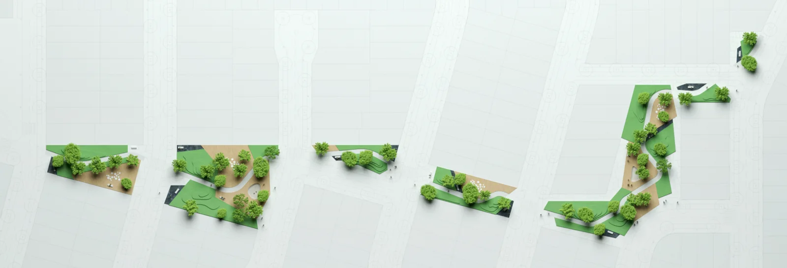 Proceso de trabajo del estudio: del boceto a la geometría, el diseño y la maqueta de un espacio público