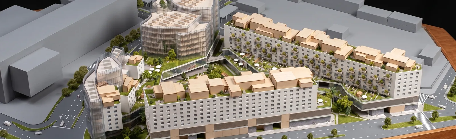 Maqueta de un conjunto residencial