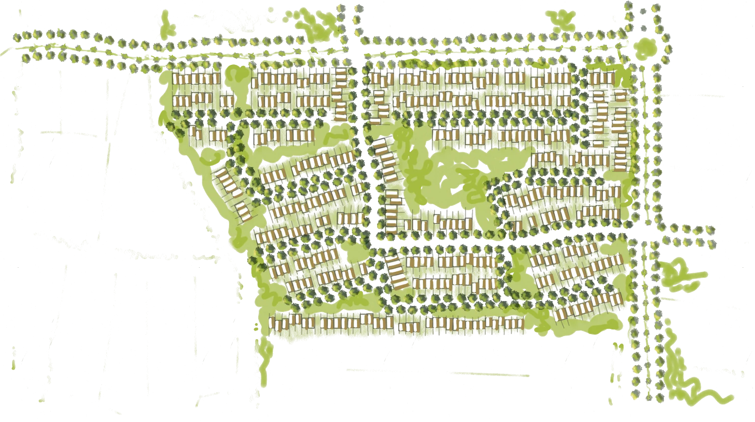 Masterplan sketch of the urbanisation