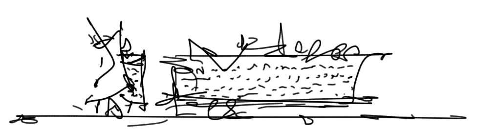 Massing sketch of Ciudad El Derby
