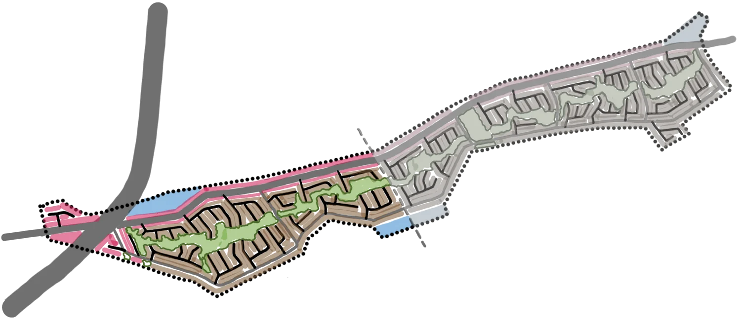 Esquema del plan de masas de la urbanización