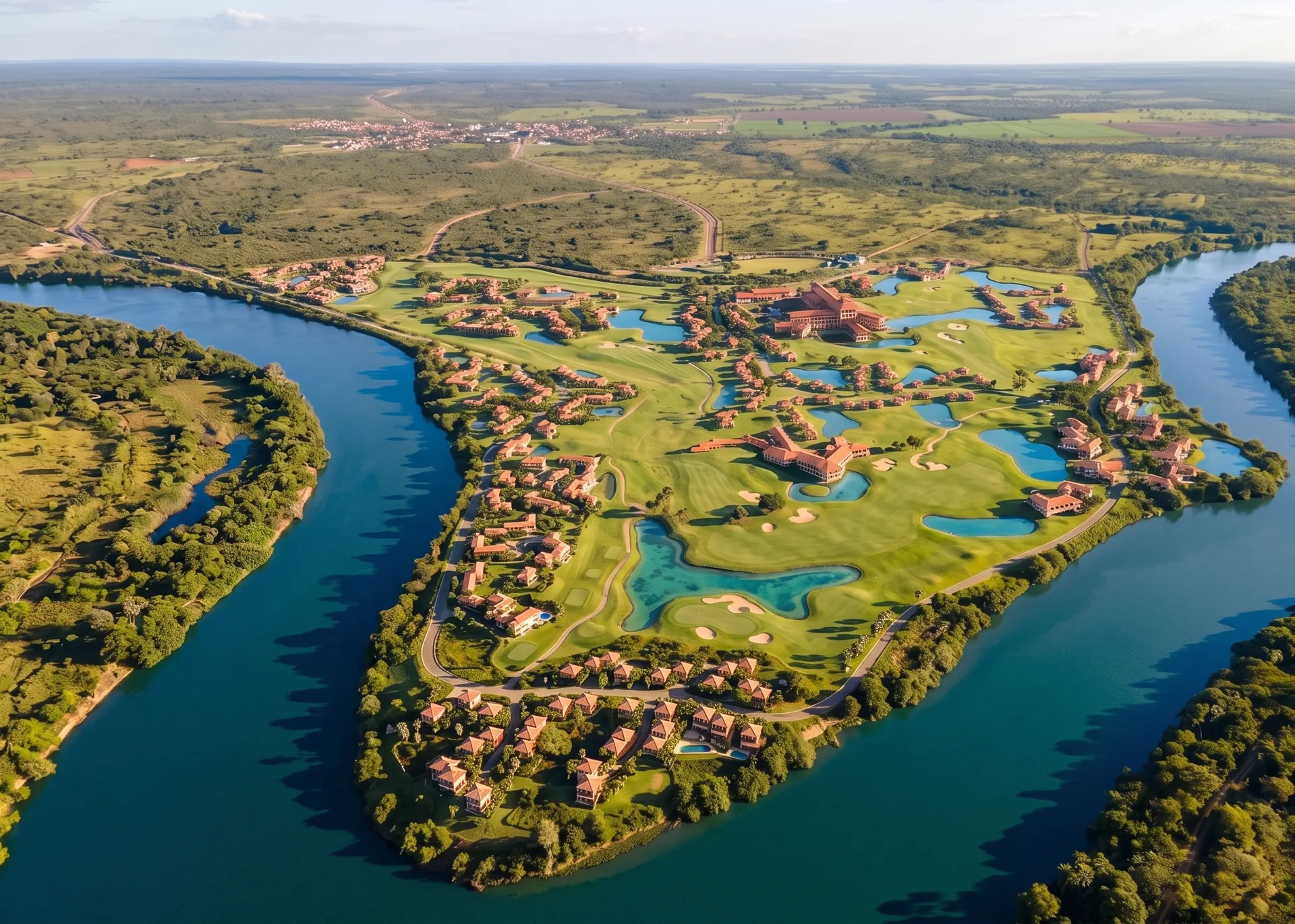 Vista aérea del resort